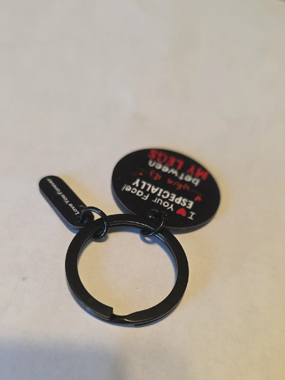 Novelty Black & Red Keychain - 'I ♥ Your Face! Especially...'